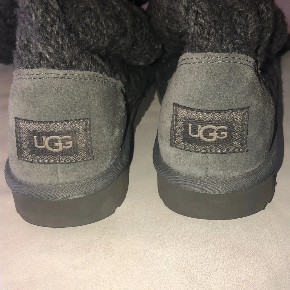 UGG LATTICE CARDY KNIT TALL BOOTS BUTTON CLOSURE